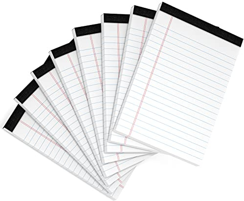 Legal Pads 4x6 Inch College Ruled Small Notepads Writing Note Pads for Work Study Taking Notes To do List, 30 Sheet/Pad Tear-Off Lined Paper Pads Memo & Scratch Pads for Office Home Car School, 8 Pack