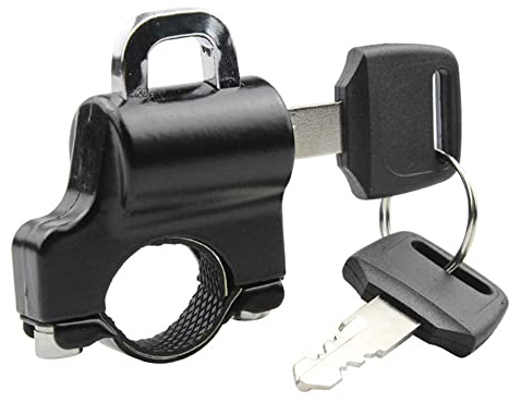 Riloer Universellt hjälmlås för motorcykelstyre, utomhus, stöldskydd, fast, multifunktionell, med 2 nycklar för diameter 22–25 mm/0,87–0,98 tum