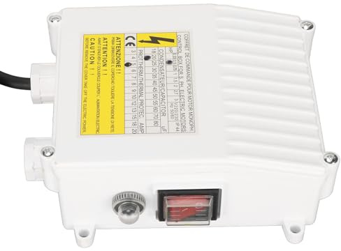 Contrôleur de Pompe 1100W avec Disjoncteur et Protection Thermique, 220V, Prise UE, Boîtier de Commande pour Pompe Submersible de Puits Profond, Matériau ABS et Cuivre