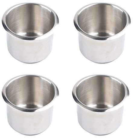 Jandra 4PZ Portabicchieri Universale per Barche 68X55Mm Portabicchieri per Bevande nel Acciaio Inossidabile per Divano da Tavolo da Poker