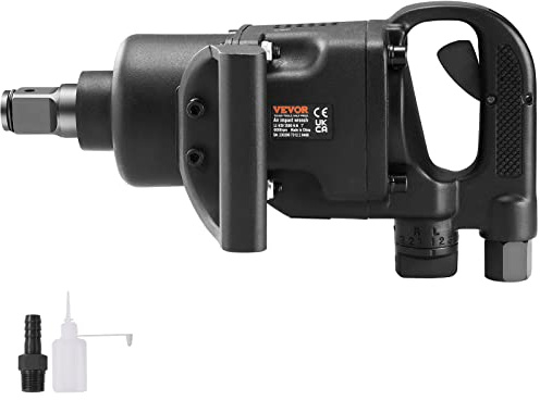VEVOR 1 Inch Air Impact Wrench, Up to 2730 ft-lbs Reverse Torque Output 1 Pneumatic Impact Gun Lightweight w/ 2 Handles for Heavy Duty Repairs and Maintenance