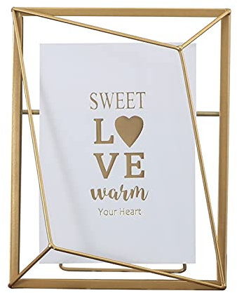 luckxuan Fotorahmen/Bilderrahmen Kreatives Licht Luxus Metall Glas Fotorahmen Set Hochzeit Fotorahmen Anzeige Bilder ohne Matte for Tischplatte, Gold Leerrahmen (Size : 6 * 8)