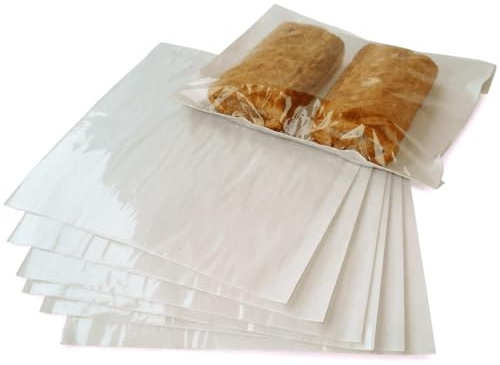 Clearly White Paper Bags with Clear Cellophane Window Film Front, Pack of 1000 Cellophane, Sandwich, Packaging for Artwork, Sweets, Cakes, Cookies & More, 8.5x8.5 Food