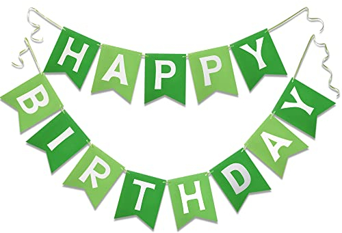 TOYVENTURES Striscione Happy Birthday – verde scuro e chiaro