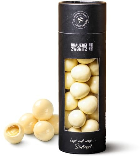 Brauerei Zwönitz - Eierlikör Kugeln 120g - Eierlikör Pralinen mit Schoko | Schoko Pralinen mit Alkohol - Weiße Schokolade mit Alkohol