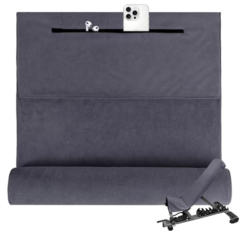 Flow fire Sporthandtuch Fitnessstudio, 120 x 50 cm mit Reißverschluss | Weiches Hautgefühl, schnelle Feuchtigkeitsaufnahme, praktische Reißverschlusstasche, breite Geräteabdeckung für Fitnessstudio