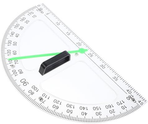 CIYODO Rapporteur Magnétique Transparent 180 Degrés Règle de Mesure Circulaire Abs Multifonction pour Enseignement Scolaire Bureau Outils Mathématiques