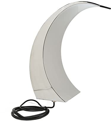 Fontana a Cascata per Piscina in Acciaio Inossidabile 304 con LED, Effetto Luminoso Colorato, Installazione Rapida per Laghetto da Giardino o Piscina