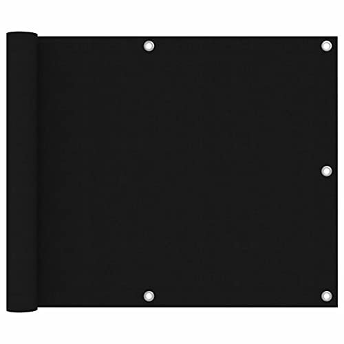 Buzaza Balkon-Sichtschutz Terrassen Sichtschutz Blackout Shade Terassensichtschutz Sichtschutz Garten Schwarz 75x500 cm Oxford-Gewebe