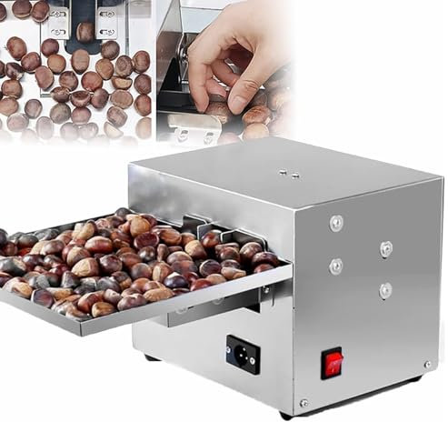 NGARY Abridor Automático De Castañas, Máquina Eléctrica Comercial para Galletas De Castañas De 60 W, 30-50 Kg/h De Alta Capacidad Y Sin Dañar Las Castañas, para Varios Tamaños De Castañas