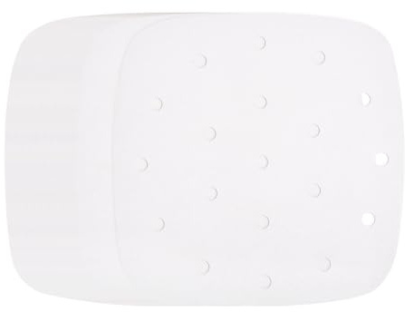 QUARKZMAN 100 Stück Airfryer Backpapier, 16.5cm Quadrat Air Fryer Paper Perforiertes Backpapier, Antihaft Wasserdicht Ölfest, für Heißluftfritteuse, Bratpfanne, Ofen, Fritteuse, Weiß