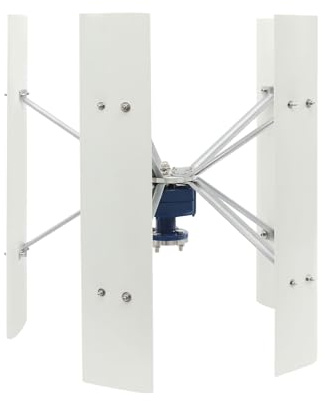 OUKANING Vertikaler Windgenerator 12V 24V 500W, Windturbine Windkraftanlage Mit Steuergerät und Automatische Luv Anpassungsfunktion, Ip67, 30Db, 5 Flügeln (Weiß, 24v)