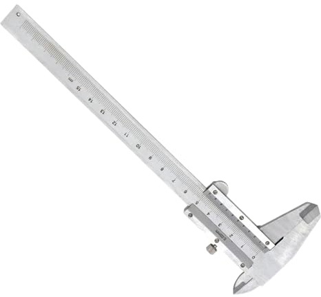 Calibre, calibrador de acero inoxidable, calibre Nonius, calibre de precisión de acero al carbono, calibre con graduación, herramienta de medición multiusos de metal de acero al carbono, 0 – 150 mm