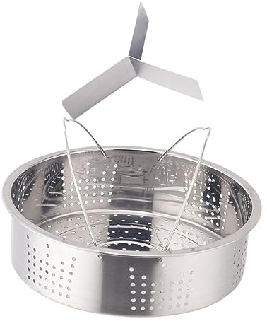 FUNNETOYU Cestillo Olla de Acero Inoxidable Doble Asa y División para Cocinar al Vapor en Olla Eléctrica, Vaporera Sanitaria de Gran Capacidad
