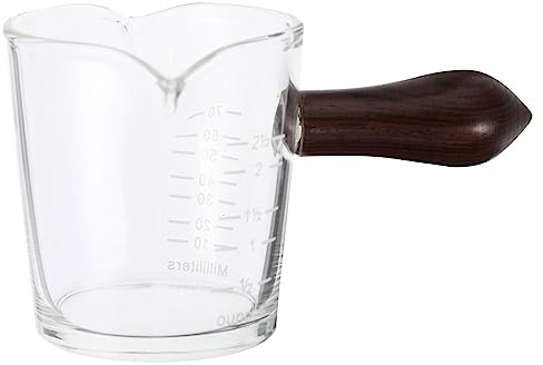 iplusmile Jarra de Vidrio Pequeña con Mango Taza Medidora de Leche y Café Resistente al Calor para Salsas y Contenidos Calientes Uso Casa y Restaurantes