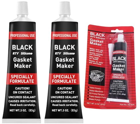 Comioke Dichtmasse Motor, Dichtmasse, 85ML*2 Motordichtmasse Schwarz, Zylinderkopfdichtung Dichtmittel, Flüssigdichtung, Getriebe Motor Dichtung Ölwanne, Dichtungs-Additiv, Regeneriert Dichtungen