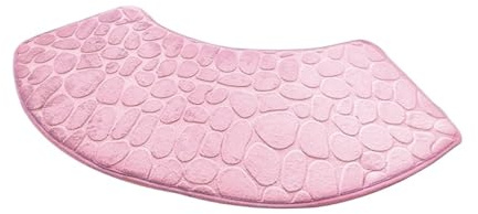 ZYAGH Curved Shower Mat Curved Bath Mat Non-slip Bathroom Floor Soft Absorbent Bathtub Rug For Corner Shower(Pink)