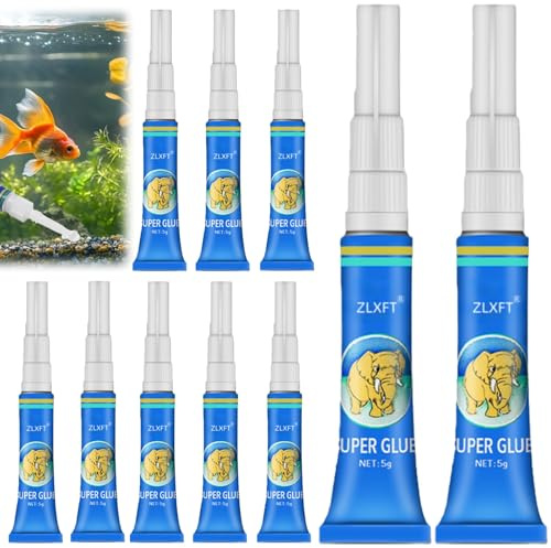 Aquarium Kleber,10pcs AllzweckKlebstoff,Aquarium Kleber Wasser,Korallenkleber,Transparent Unterwasserkleber Wasserfest,Schnell Trocknend Fischsicher Korallenkleber,Mooskleber