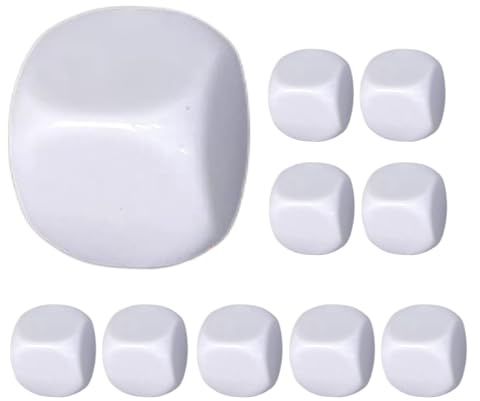 Cubi di vergini - arrotondati bianchi in acrilico, design scrivibile a sei lati, finitura liscia, adesivi digitali riutilizzabili | Giocattoli educativi per l'apprendimento della matema