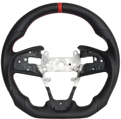 Autolenkräder kompatibel mit Honda Civic 10th für Type-R FK8 Lenkradbaugruppe, rote Ziernähte, Flache Unterseite