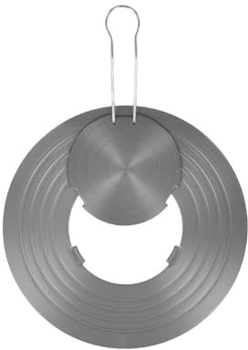 FUANA Estufas de gas extraíbles con placa conductora de calor, aleación de aluminio de 3 mm de grosor, cocción lenta, guisado y descongelación rápida, color plateado