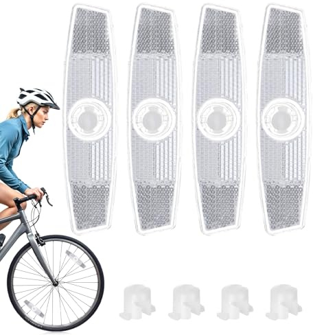 FRCTLNKG 4 Pack Bicycle Wheel Reflectors, Bicycle Reflectors Bike Reflectors for Night Riding | Bicycle Wheel Spoke Reflector, Safety Warning Decoration Accessories for Road Mountain