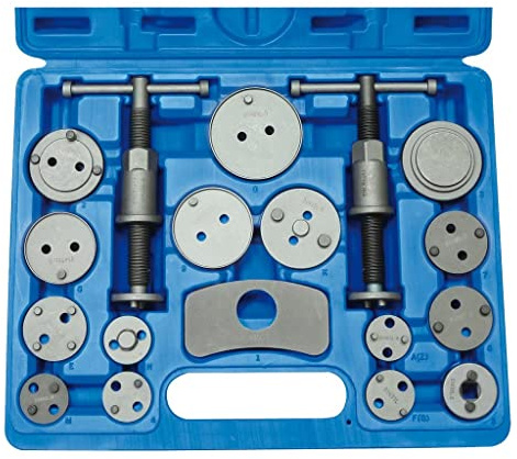 SW-Stahl 01445L Bremskolbenrücksteller Set - 18-teilig - Kfz Werkzeug | Universal Bremskolben-Rückdreh-Werkzeug für viele Fahrzeuge, linksdrehend und rechtsdrehend mit Adaptern im Koffer