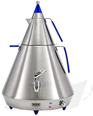 BEEM Germany Pyramid A10, 10.0 Liter Samowar, Edelstahl/Blau