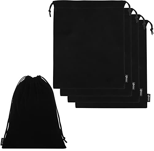 Cosmos 5 Pcs Portable Headphone Carrying Bag Travel Headset Storage Pouch Soft Drawstring Headphone Case Bag for Over-Ear Headphones Gaming Headset Neckband Earphones (Black Color)