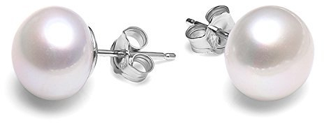 VIKI LYNN Perlen Ohrstecker Perlenohrringe Damen Ohrringe Sterling Silber 925 Ohrringe mit 10-11mm Suesswasserperlen