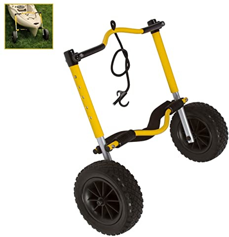 Suspenz Kayak Canoe Transport Cart, XL END Carrier Trolley with Airless Wheels, Yellow (22-0099)
