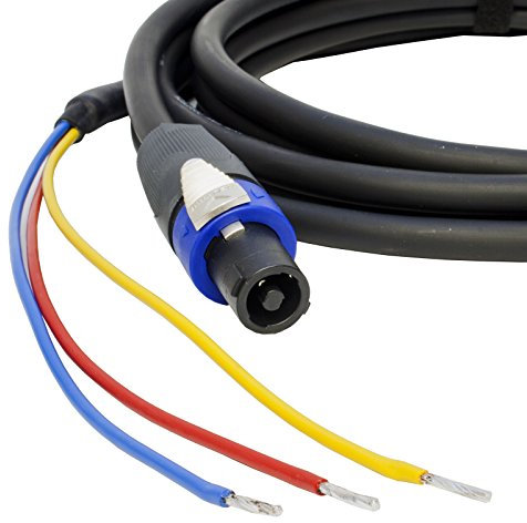 REL/MJ Acoustics 3 Wire Sub Speaker Cable. Neutrik Speakon to Bare end. Subwoofer (25m)