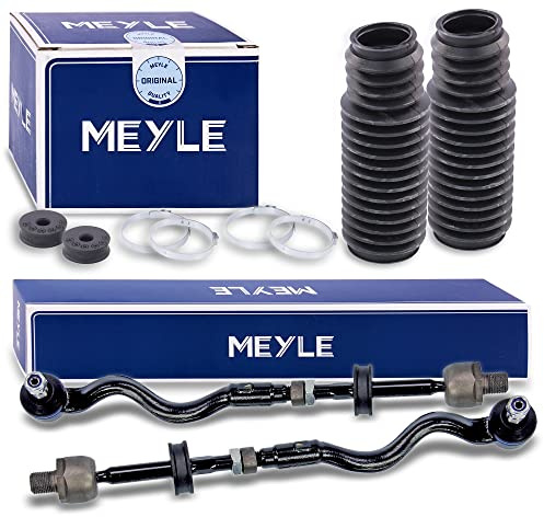 2x MEYLE SPURSTANGE AXIALGELENK LENKSTANGE KOMPLETT VORNE+ 2x MEYLE LENKMANSCHETTE MANSCHETTE FALTENBALG LENKUNG LENKGETRIEBE VORNE