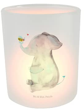 Mr. & Mrs. Panda Kerze Elefant Biene - Geschenk, Liebesbeweis, Teelichter, Jahrestag, Heiratsantrag, Liebesspruch, Tiere, Tiermotive, Windlicht