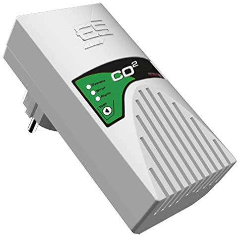 Schabus 300257 CO2 (Kohlensäure) Warngerät, netzbetriebes Plug-in Steckdosengerät (230V) speziell für Teeküchen in Büros, den denen CO2-Flaschen für Wassersprudler aufgestellt sind