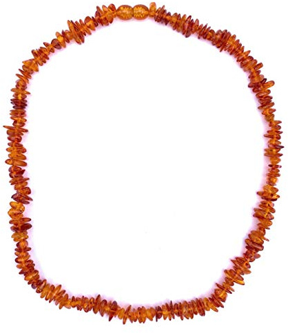 Bernstein Naturkette Baltisch Nicht Gepresst - Chips im Dunklen Braun 8 mm - Halskette 45 cm mit Drehverschluss - Modellnummer 3226