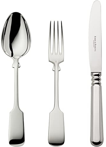 Robbe & Berking Alt-Spaten 3-teiliges Menübesteck (150 g massiv versilbert)