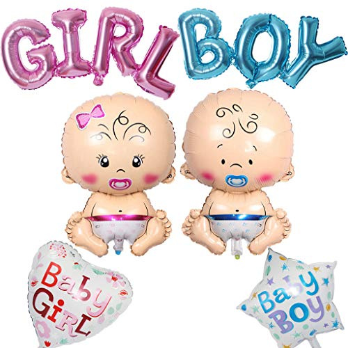 Gender Reveal Party Decoration 6 pezzi ragazzo o ragazza decorazione per feste benvenuto baby forma palloncino foil boy girl palloncino in alluminio decorazione per feste per annuncio