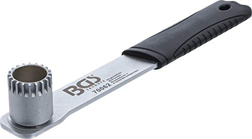 BGS 70062 | Innenlagerschlüssel | 20 Zähne | für Shimano-Tretlager | Länge 255 mm | Außendurchmesser 32 mm | Antrieb Innenvierkant 12,5 mm (1/2) | Werkzeugstahl | verchromt, matt