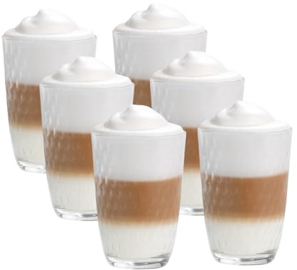 6er Set Latte Macchiato/Kaffee-Gläser - 390ml, Trinkgläser (Vitrea Sloti Caffee Latte)