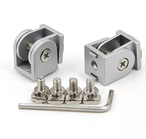 Befenybay 2PCS Extruded Aluminum Profile Pivot Universal Angle Joint for 6mm Slot Aluminum Extrusion Profile 2020 Series (Universal Angle Joint)