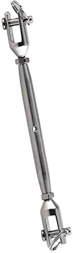 FASTON® Wantenspanner gabel-gabel, M12 geschweißt, geschlossen und poliert Edelstahl A4 V4A (2 Stück) Spannschloss Drahtseil Seilspanner