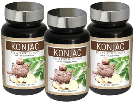 NUTRI EXPERT - Konjac - Réduit la sensation de faim - Contribue à la perte de poids - Riche en Fibres Alimentaires - Complément Alimentaire 100% Extraits naturels de Plantes - Lot de 3 produits
