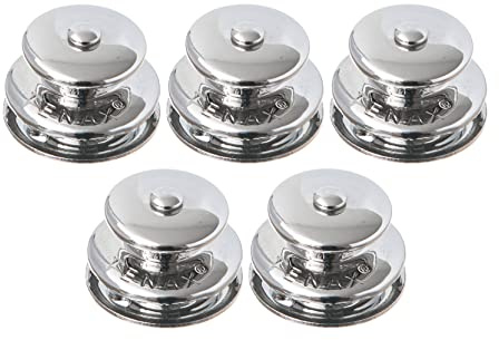 New Marine TENAX 5 Stück Oberteile, Groß: Druckknopf, Silber