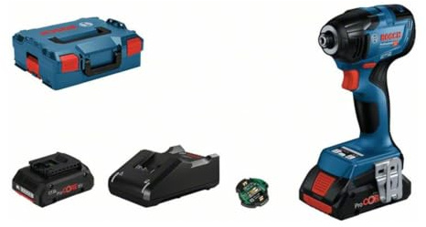 Bosch Professional 18V System Akku Drehschlagschrauber GDR 18V-210 C (inkl. 1x GCY 42, 2x Akku ProCORE18V 4.0Ah, Schnellladegerät GAL 18V-40, L-BOXX)