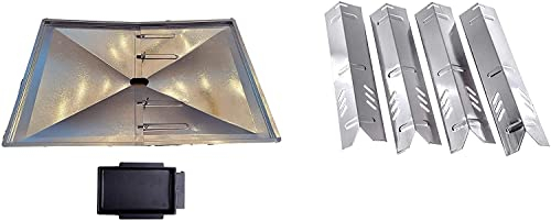 Quickflame Grill Drip Pans Adjustable Grease Tray and Heat Plates Set Fit for DynaGlo, Uniflame, BHG, Backyard Grill Models -(30)