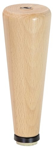 WAGNER Möbelbein/Sofabein/Möbelfuß/Couchfuß Design BUCHE konisch, Ø 60/30 x 160 mm, FSC®-Massivholz Buche, Natur, inkl. QuickClick® Softgleiter Ø 30 mm, Innengewinde Ø 10 mm - 12751401