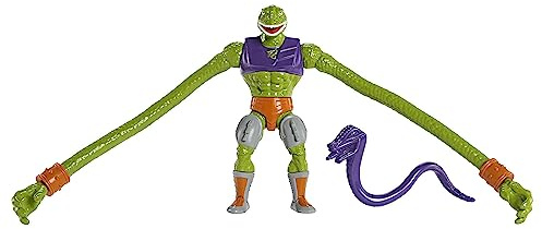Masters of the Universe Origins - Personaggio Sssqueeze Ascesa degli Snake Men, action figure da collezione con accessorio da combattimento e mini fumetto, giocattolo per bambini, 6+ anni, HKM78