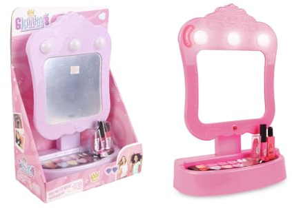FASHION MAQUILLAGE - Espejo Iluminado y Maquillaje - Accesorios de Maquillaje - 258010 - Rosa - Plástico - Juego para Niños - Piel Sensible - Probado por un Laboratorio Francés - A Partir de 5 años
