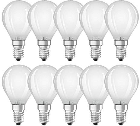 NCC-Licht 10 x LED Filament Leuchtmittel Tropfen 4W = 40W E14 matt 470lm warmweiß 2700K